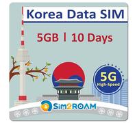 SIM Card SOLO dati coreani 10 giorni | 5 GB di dati Internet 5G/4G LTE | Dati di test GRATUITI 100 MB/1 giorno in EUROPE | Carta SIM da viaggio | Carta SIM prepagata | NESSUN numero di telefono