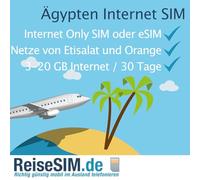 SIM da viaggio Egitto Internet, 3 GB di volume di dati, 30 giorni di validità, rete Etisalat e Orange 4G/5G, Nano-SIM o eSIM (10 GB/30 giorni, eSIM (codice QR))