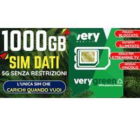 SIM Dati Very Mobile 1000GB al Mese - 1 Mese incluso e poi 14,99€ Prezzo Bloccato - Ricaricabile e Metti Pausa Quando Vuoi, Paghi Solo Quando Usi - Per Router, Tablet e Smart TV
