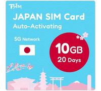 SIM Giappone per 20 Giorni | 10GB di dati 4G/5G/LTE | Tethering/Hotspot incluso | Assistenza 24/6 | Solo Dati, Nessuna Voce