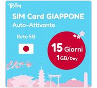 SIM Giapponese per 15 Giorni | 1 GB al Giorno di Dati 4G/5G/LTE | Attivazione Automatica | Tethering/HotSpot Incluso | Assistenza 24/6 | Solo Dati, Nessuna Voce