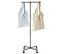 Simaixing Espositore resistente per borse della spesa, espositore in metallo per negozi al dettaglio, grande supporto per borsa in piedi a forma di T, espositore per venditori, boutique (nero)