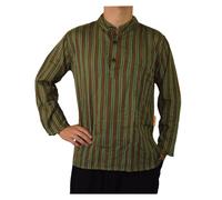 Simandra Uomo Kurta Classico a Righe Verde