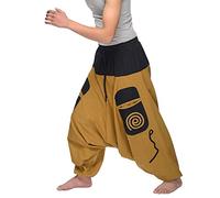 Simandra Pantaloni Harem Aladin Pantaloni Sportivi Donne e Gli Uomini di Alta qualità Color Marrone, Dimensione L/XL