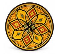Simandra Piatto in ceramica marocchina, diametro 23 cm, pezzo unico fatto a | Colore: giallo