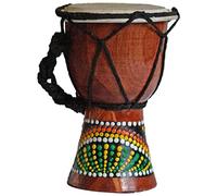 Simandra Tamburo djembe 12 cm, motivo: bongo africano, dipinto a mano, tamburo ritmo