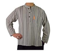 Simandra Uomo Kurta Classico a Righe Beige