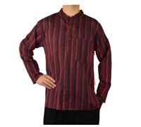 Simandra Uomo Kurta Classico a Righe Rosso