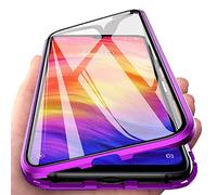 SIMao Custodia per OnePlus N100 / Nord N100 Cover 360 Gradi Full Body Protettiva Antiurto Cover Flip Case Trasparente Vetro Temperato Custodia Metal Bumper Adsorbimento Magnetica Copertura Case,Viola