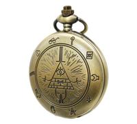 SIMAOTE Orologio da tasca vintage, Gravity Falls - Bill Cipher orologio da tasca con catena per uomo donna, Bronze-1, Vintage