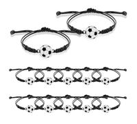 simarro 12 braccialetti sportivi intrecciati da calcio, baseball, basket, accessori sportivi, regolabili, braccialetti ispiratori per tifosi, ragazzi, ragazze, adolescenti, adulti, 11inch, Nessuna