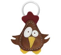 Simaru Portachiavi in vera pelle a forma di animale, prodotto in UE, ideale per Natale, compleanni e anniversari, Gallina, SO