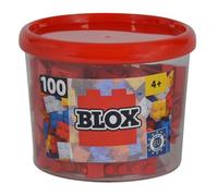 Simba Blox-104114111 Blox, 100 Rote Bausteine Made in Italy, 4 Mattoni, Include Scatola portaoggetti, Massima qualità e 100% Compatibile con gettoni Ben noti, Colore Rosso, 104114111