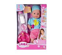 Simba 105010964 - Bambola Baby Laura con Biberon Magico, 38 cm