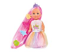 Simba 105733505 - Bambola Evi Love Rainbow Princess, con capelli lunghi, 4 clip per capelli e spazzola, 12 cm, per bambini dai 3 anni in su