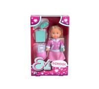 Simba 105733711 Evi Love School, bambola con giacca Cooler College e zaino con accessori per la scuola, 12 cm, dai 3 anni in su
