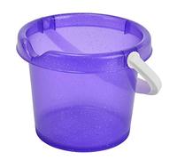 Simba 107106529 - Secchiello per neonati, viene consegnato un solo articolo, decorazione glitterata, altezza 11 cm, diametro 14 cm, sabbiera, giocattolo con sabbia (assortito)