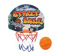 Simba 107406024 - Set da basket con supporto per porta, tavola 27 x 5 x 21 cm, cestino con rete da 15 cm, palla da 8, 6 cm, a partire dai 3 anni
