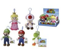 Simba 109231008 - Portachiavi in peluche Super Mario, Mario, Luigi, Toad, Yoshi o Peach, 12.5 cm, Modelli assortiti, 1 pezzo