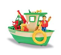 Smoby- Sam Le Pompier-Bateau de Pêche Flottant-Grue Mobile + Treuil Mécanique-1 Figurine Incluse Barca, Colore Verde, 7/109251074002