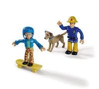 Simba 109252515 - Set di figure del pompiere Sam, confezione doppia con animale, personaggio da 7,5 cm, mobile, con accessori, 4 scomparti assortiti, a partire da 3 anni, nessuna preselezione possibile