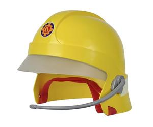 SIMBA 109252596 Sam - Casco da pompiere con visiera e adesivo si illuminano al buio, con microfono, cuscinetti in schiuma all'interno, dai 3 anni in su, rosso