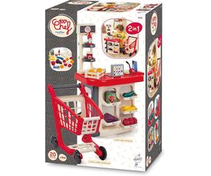 Simba 1676 Ecoiffier Cassa con scaffali e Carrello con 18 accessori per fantasti