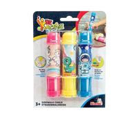Simba 3 supporti per gesso stradale, con 3 diversi motivi, 3 x 13 cm, con 3 gessetti colorati, a partire dai 3 anni in su