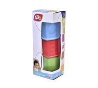 Simba ABC Tazza impilabile - 6 pezzi gioco impilabile a forma di esagono, con numeri e lettere, altezza impilata 41 cm, giocattolo per bambini dai 12 mesi in su