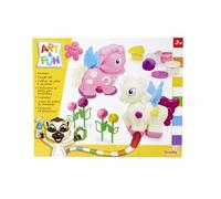Simba - Art & Fun pasta da modellare Unicorni, 106326016, +3 anni, pasta glitterata, unicorni e fiori