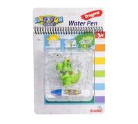 Simba Art & Fun Water Pen Drago - Libro da colorare con pennello ad acqua e 4 pagine magiche (17 x 19 cm), incluso drago da 6 cm, libro da colorare riutilizzabile per bambini dai 3 anni in su