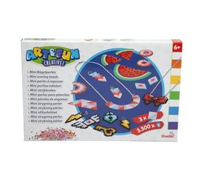 Simba Art und Fun - Mini collana e orecchini, 3.300 perle, 3 piastre, carta da stiro, 4 clip per orecchini, 2 collane da 44 cm, 10 anelli in metallo, a partire dai 6 anni in su