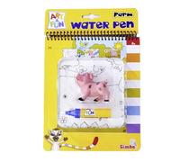 Simba Art und Fun Water Pen 106334634 - Libro da colorare, Maiale 6 cm, Pennello ad Acqua, 4 Lati magici da 17 x 19 cm, a Partire dai 3 Anni in su