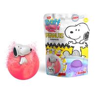 Simba Baff Bombz Peanuts Surprise - Bombbe da bagno Glibbi con sorpresa, 3 colori e 1 di 6 personaggi Snoopy da 100 g, per bambini dai 3 anni in su