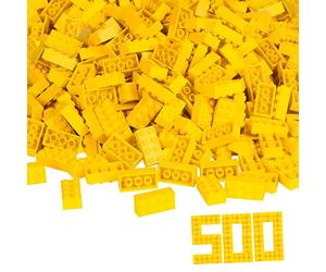 Simba Blox 104118917 - Set di 8 mattoncini Gialli da Costruzione, 500 Pezzi
