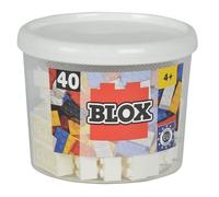 Simba Blox- Barattolo 40 Pezzi Blox Monocolore, Colore Bianco, 104118890