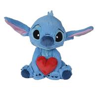 Simba - Disney Plush Originale Stitch con il cuore, 6315876995X06, +0 mesi, 25 cm, licenza ufficiale Disney, cuore rosso