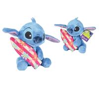 Simba Disney Stitch With Surfboard 25cm, cuddly soft toy for kids and adults for