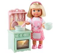 Simba-Evi Love Kitchen, Bambola Giocattolo con Nuova Cucina, Forno apribile e Torta con Funzione, Accessori, 12 cm, dai 3 Anni in su, 105733998