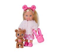 Simba-Evi Love Teddy-Bambola Giocattolo con Una Giacca Morbida, con Fascia per Capelli, Scarpe, Zaino e Orsacchiotto, 12 cm, a Partire dai 3 Anni in su, 105733966