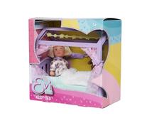 Simba Evi Love Teddy Bed, Bambola Giocattolo in Pigiama con Maschera per Dormire, soffice Coperta, Orsacchiotto e Letto con Glow in The Dark, 12 cm, a Partire dai 3 Anni Colore: Rosa, 105733968