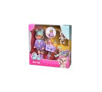 Simba Evi Love Teddy Bike, bambola da gioco con una giacca soffice, con casco, scarpe, bicicletta e orsacchiotto, 12 cm, dai 3 anni in su