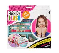 Simba Fash!on Flash Slide-Charm Braccialetto Deluxe - Set di 4 braccialetti, perline con lettere e ciondoli decorativi, regolabile con fibbia ad ardiglione, set di gioielli fai da te per bambini dai 5