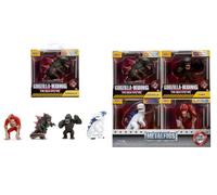 Simba Figure di Metallo 7 cm Monsters Godzilla X Kong, Assortimento di 4 in Display - Modelli Assortiti