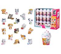 Simba Kawaii Pups Sorpresa Cucciolo su Cupcake, Mini Figura da collezione con Mini Cibo e Carta, Stile Kawaii, 4,5 cm, 18 per collezione, Giocattolo a sorpresa per bambini 3+ (105952525)