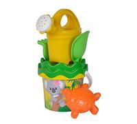 Simba Koala 107114509 - Secchiello per bambini, 6 pezzi, secchio, colino, forma di sabbia, paletta, rastrello, annaffiatoio altezza 11 cm, diametro 14 cm, sabbiera giocattolo