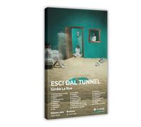 Simba La Rue - Poster artistico su tela, motivo: album musicale hip hop, motivo: tunnel ESCI DAL Tunnel, decorazione artistica da parete per soggiorno e camera da letto, 40 x 60 cm