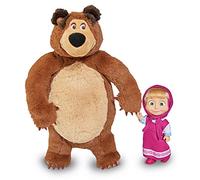 Simba - Masha e Orso, 109301072, + 3 Anni, Set con Masha Minidoll 12 Cm con Orso Peluche 25 Cm