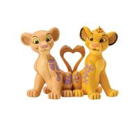 Enesco Disney Traditions by Jim Shore - Statuetta a forma di cuore Simba e Nala, il re leone, 8 cm, multicolore