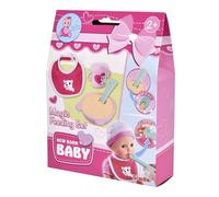 Simba-New Born Baby-Set di Cibo, Piatto con Porridge, Cucchiaio Magico, Bicchiere e Bavaglino per Bambole da 30-43 cm, 4 Pezzi, dai 2 Anni in su, 105560515
